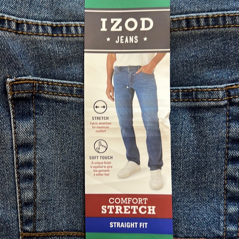 NWT: Mens Izod comfort stretch jeans 38x34